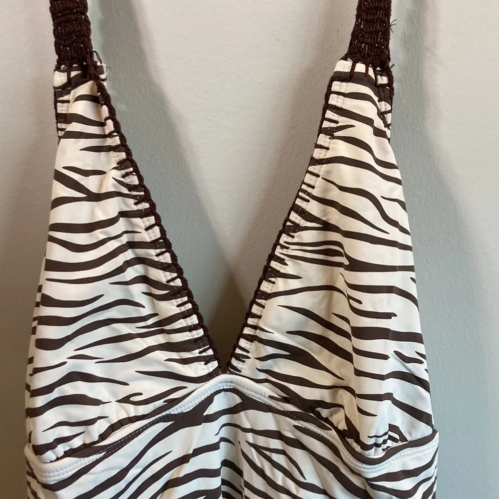 Lelani XL swim suit - brown zebra print!